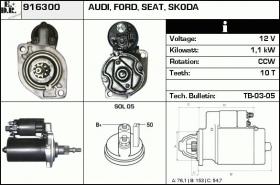BKN 916300 - ARRANQUE VW,AUDI,FORD,SEAT,SKODA